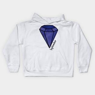 September Blue Sapphire Birthstone Kids Hoodie